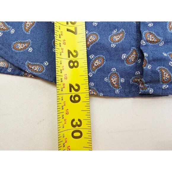 J. Crew Mercantile Flex Small Men's Blue Paisley Button Down Long Sleeve NWT - Picture 8 of 9